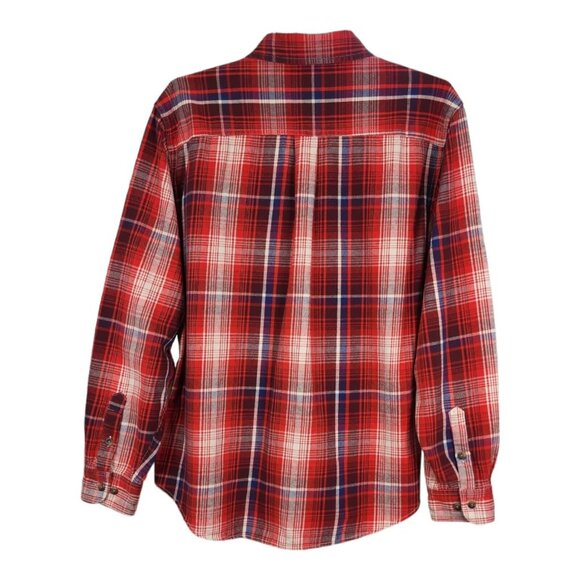 OLD MILL Flannel Shirt Long Sleeve Button Up  Size 2XL Red Plaid Quality Fabric - Picture 3 of 8